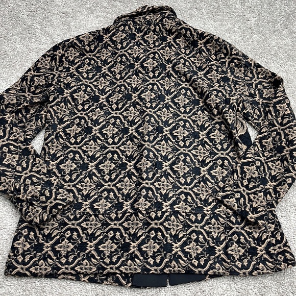 Coldwater Creek Black Tan soft Woven Button Up Jacket Women’s size 8 ~ EUC - Picture 5 of 8